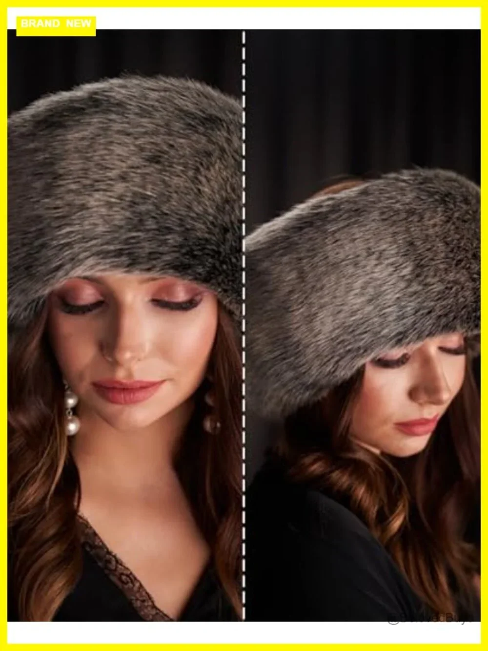 Faux Fur Fluffy Russian Earband Headband Warm Ear Cover XL